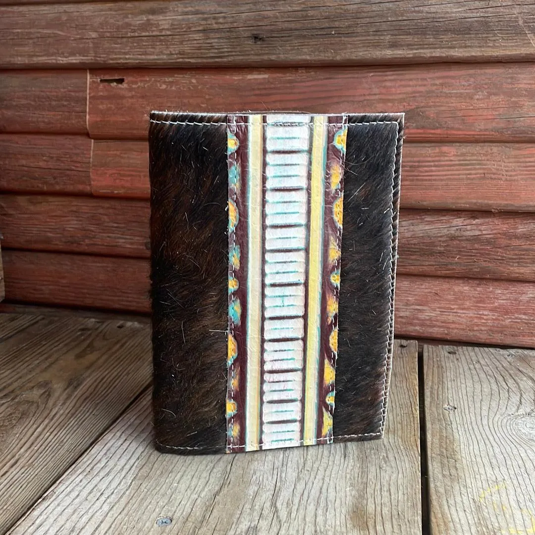 058 Small Notepad Cover - Red Brindle w/ Western Sunset