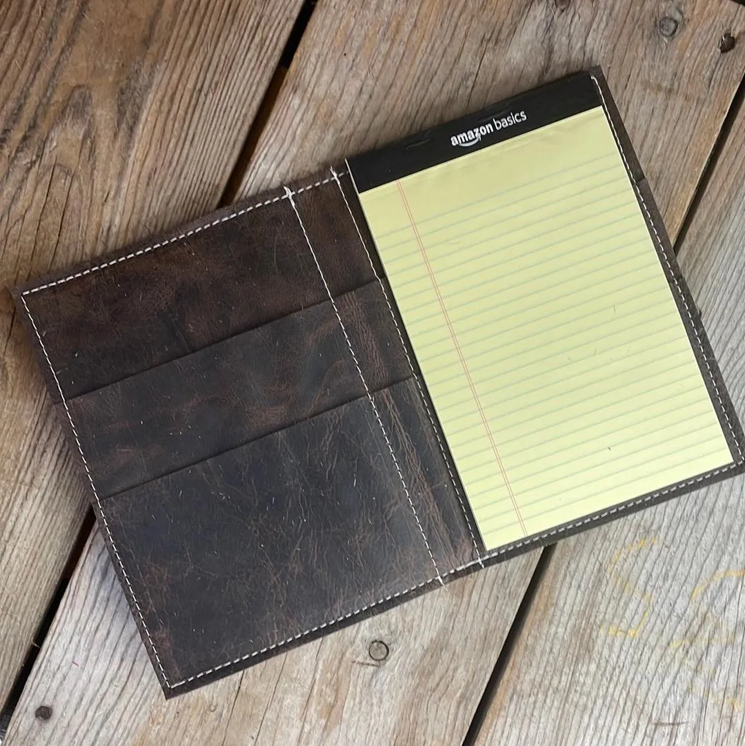 058 Small Notepad Cover - Red Brindle w/ Western Sunset