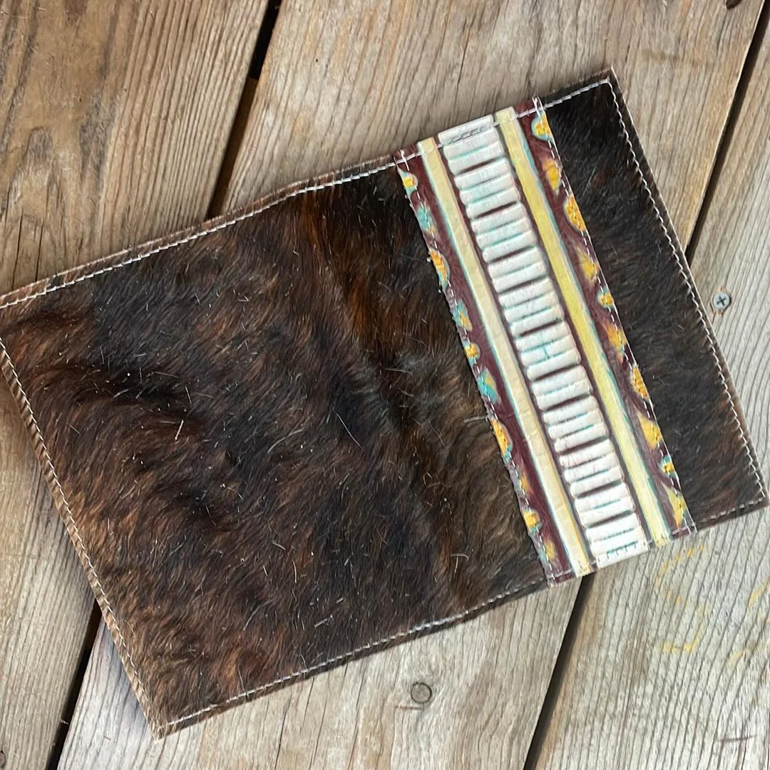 058 Small Notepad Cover - Red Brindle w/ Western Sunset
