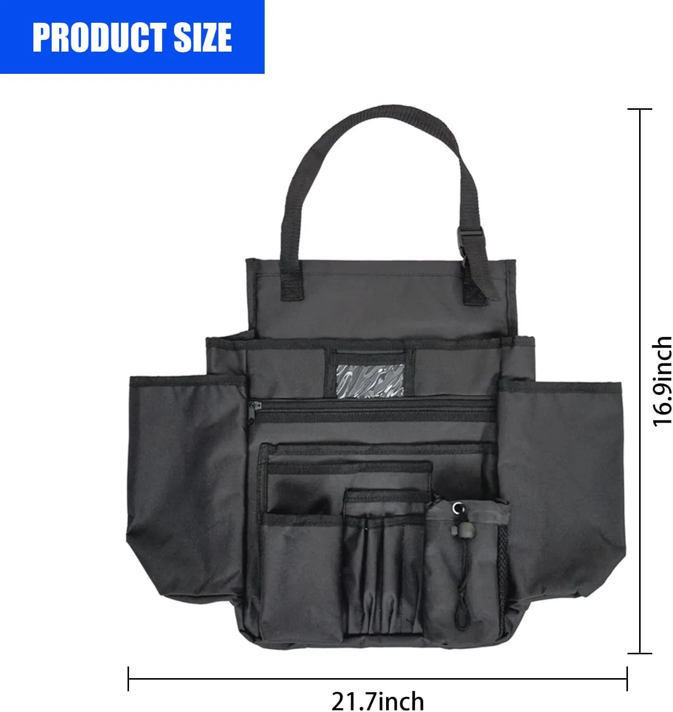 1 PC Car Pocket Barrier Protection, Large Capacity Storage Pouch, Oxford Cloth Car Pocket Handbag Holder, Barrier of Backseat Pet Kids, for Purse, Phone, Documents, Key (Black)