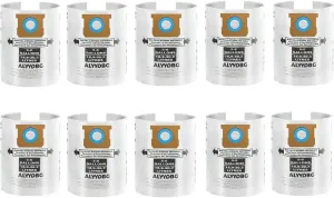 10 Pack Shop Vac 5-8 Gallon Filter Bags, ALYYDBG Type E 90661 9066100 9066133, Type H 90671 9067100 9067133 Disposable Dust bags