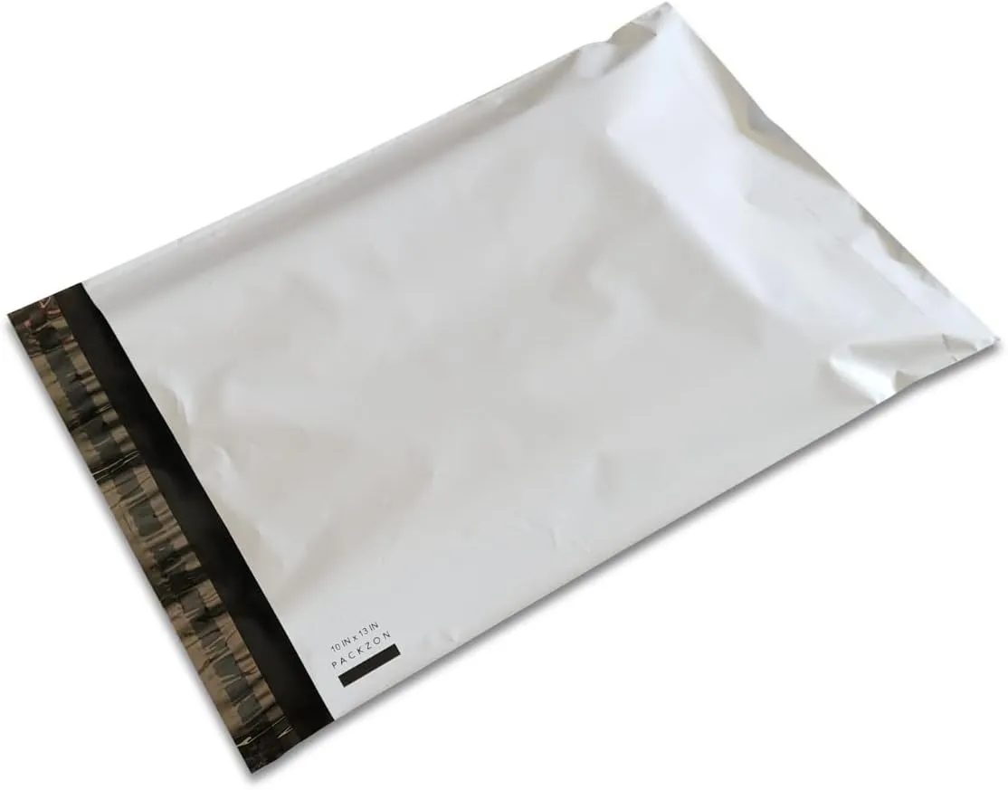 10 x 13 Inch Poly Mailers Envelopes Waterproof Shipping Bags with Self-Seal Adhesive Non-Padded Packing Bag Matte White (10" x 13", 300)