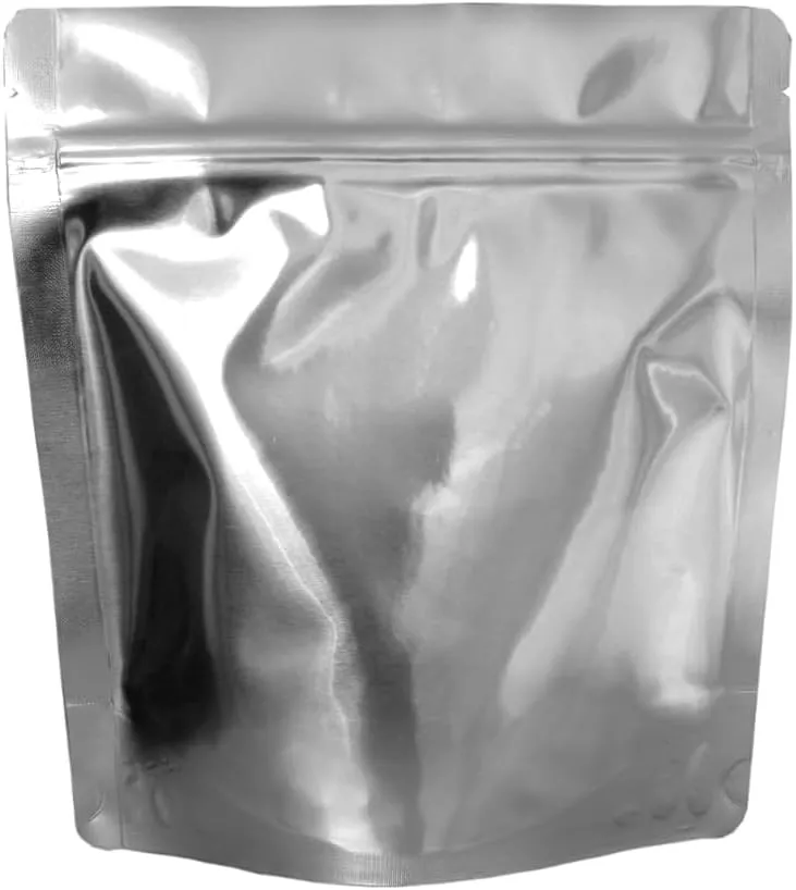 100 Pack - 7 Mil - Quart Seal-Top Stand Up Mylar Bags - 200cc Oxygen Absorbers - Rounded Corners - Long-Term Food Storage Guide