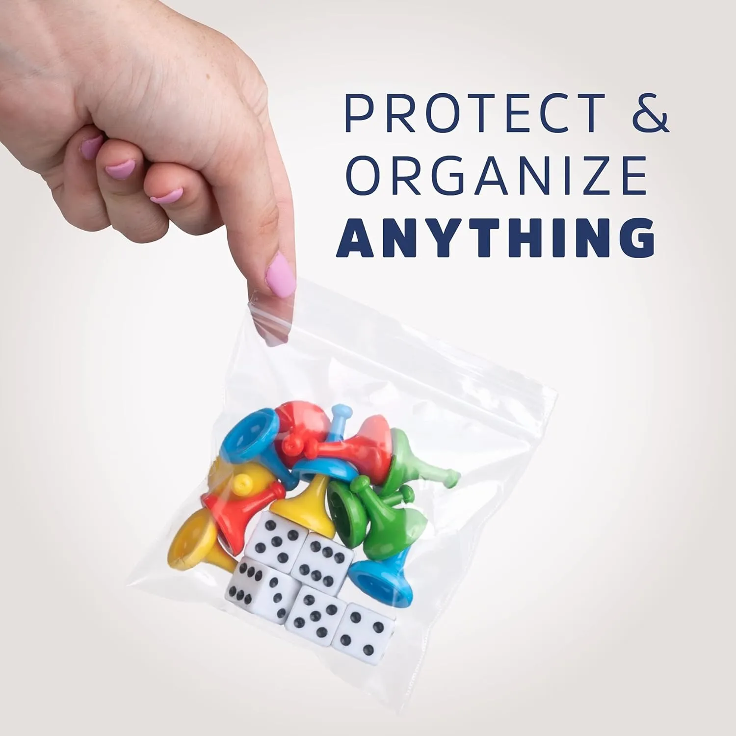 1000 Count - 2" x 2" Small Zip Bags, Mini Reclosable Zipper Baggies, 2 Mil, Clear Plastic Resealable Storage Bags with Zip Top Lock for Packaging Jewelry, Pills, Buttons, Candy, Seeds, Powders - GPI