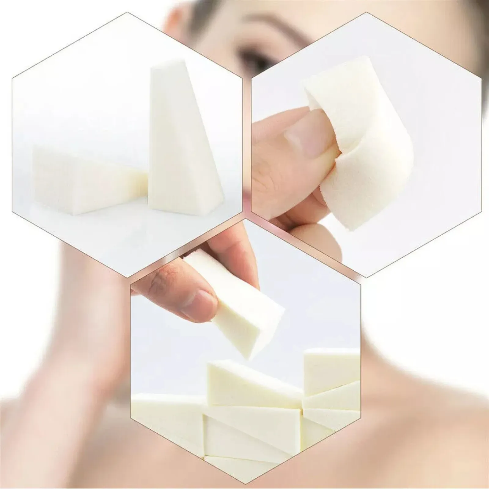 10x Contour Facial Puff Blending Foundation Makeup Sponges Cosmetic Wedges
