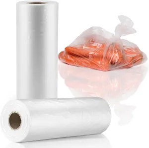 12” x 20” Plastic Produce Bags, Food Storage Bags 350pcs on a Roll, Clear Produce Bag for Food Vegetable Bread Fruit Meat - 2 Rolls