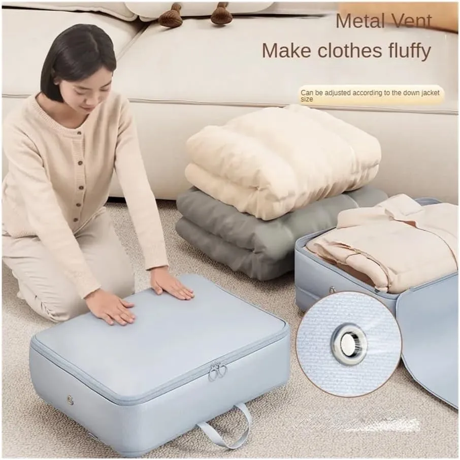 1/2/4PCS Foldable Compression Packing Bag Home Large Capacity Clothes Storage Bag Travel Portable Handheld Compression Bag(Blue,40X30X18cm)