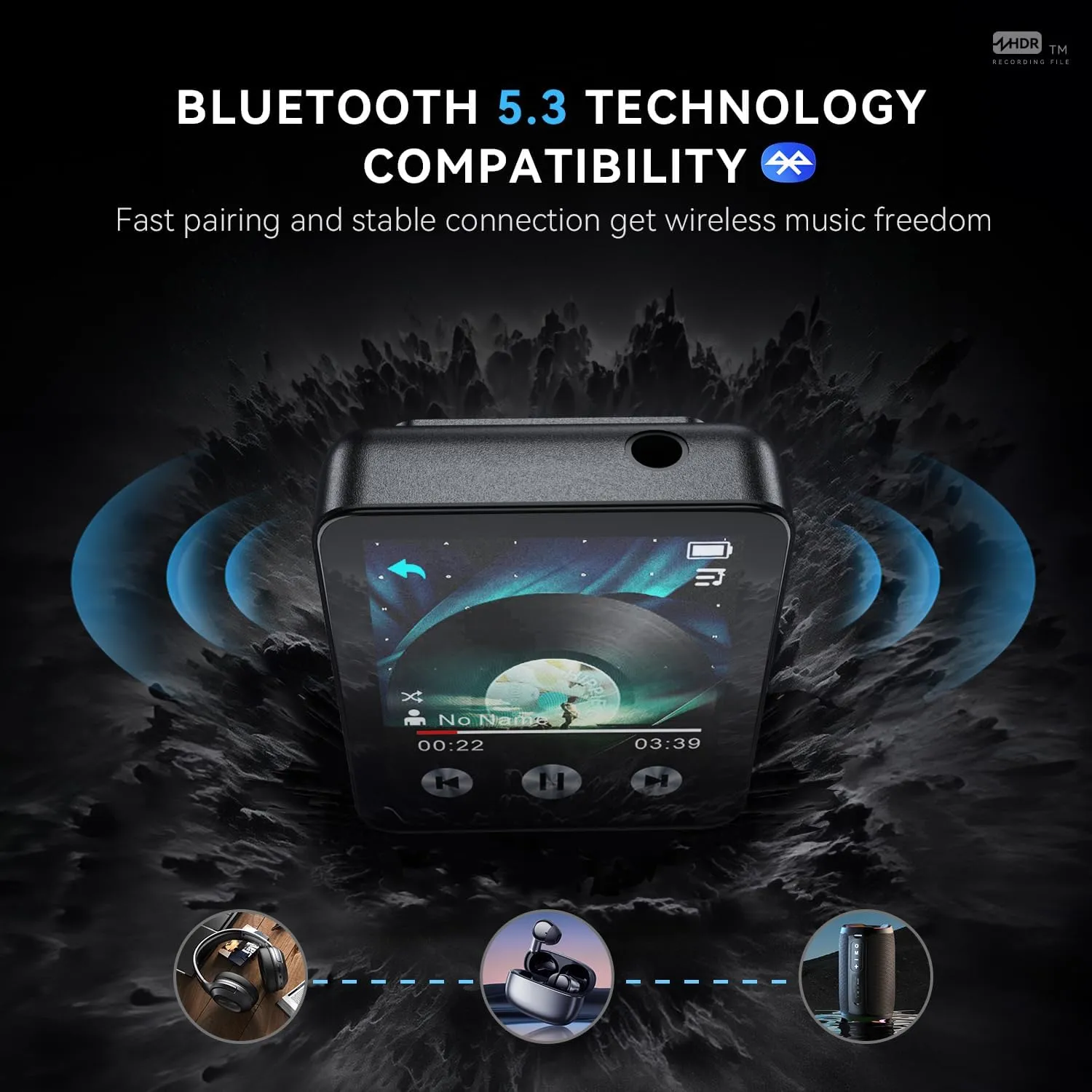 128GB MP3 Player with Bluetooth, Portable Touchscreen Music Player with Clip for Sport, HiFi Sound,Voice Recorder,E-Book,Mini Digital Audio Player for Kids with Earphones & Screen Protector