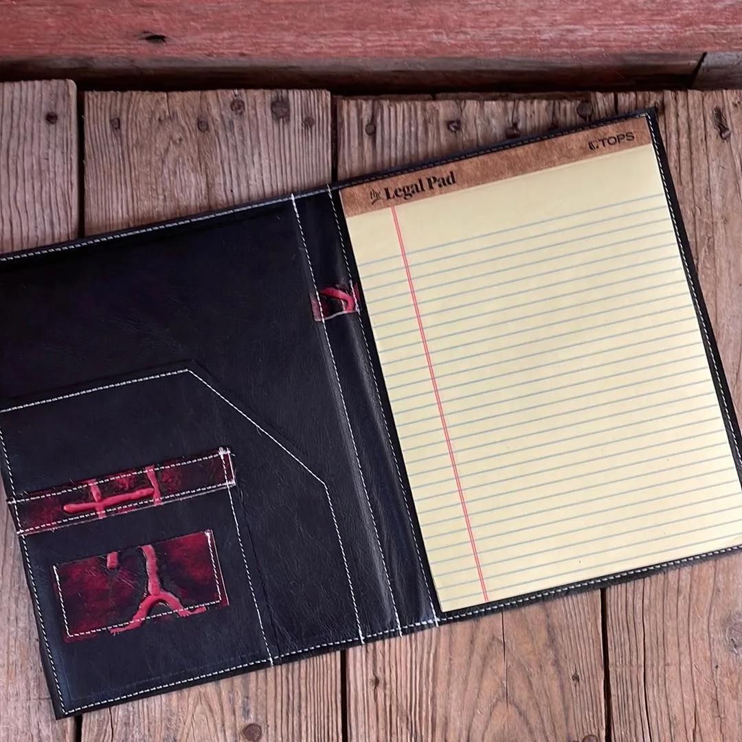 148 Large Notepad Cover - Hot Pink Leopard w/ Red Brands
