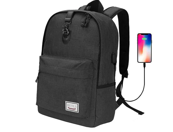 17” Anti-Theft Laptop Backpack with USB Charging Port