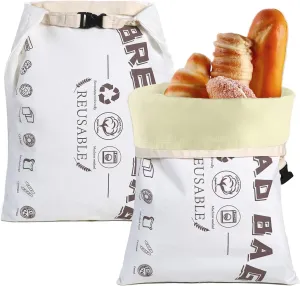 2 Pack Beeswax Bread Bags for Sourdough,Reusable Bread Bags for Homemade Sourdough,Food Grade Cotton Bees Wax Bag,Large Capacity and Portable,Washable,Refrigerable,Gifts for Bakers and Picnic