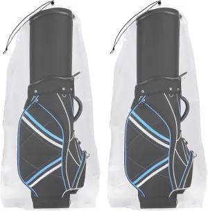 2 Pack Golf Bag Cover, 31x62 inches Extra Large Clear Drawstring Dust Covers Plastic Storage Bags, Good for Household Organizing Reusable