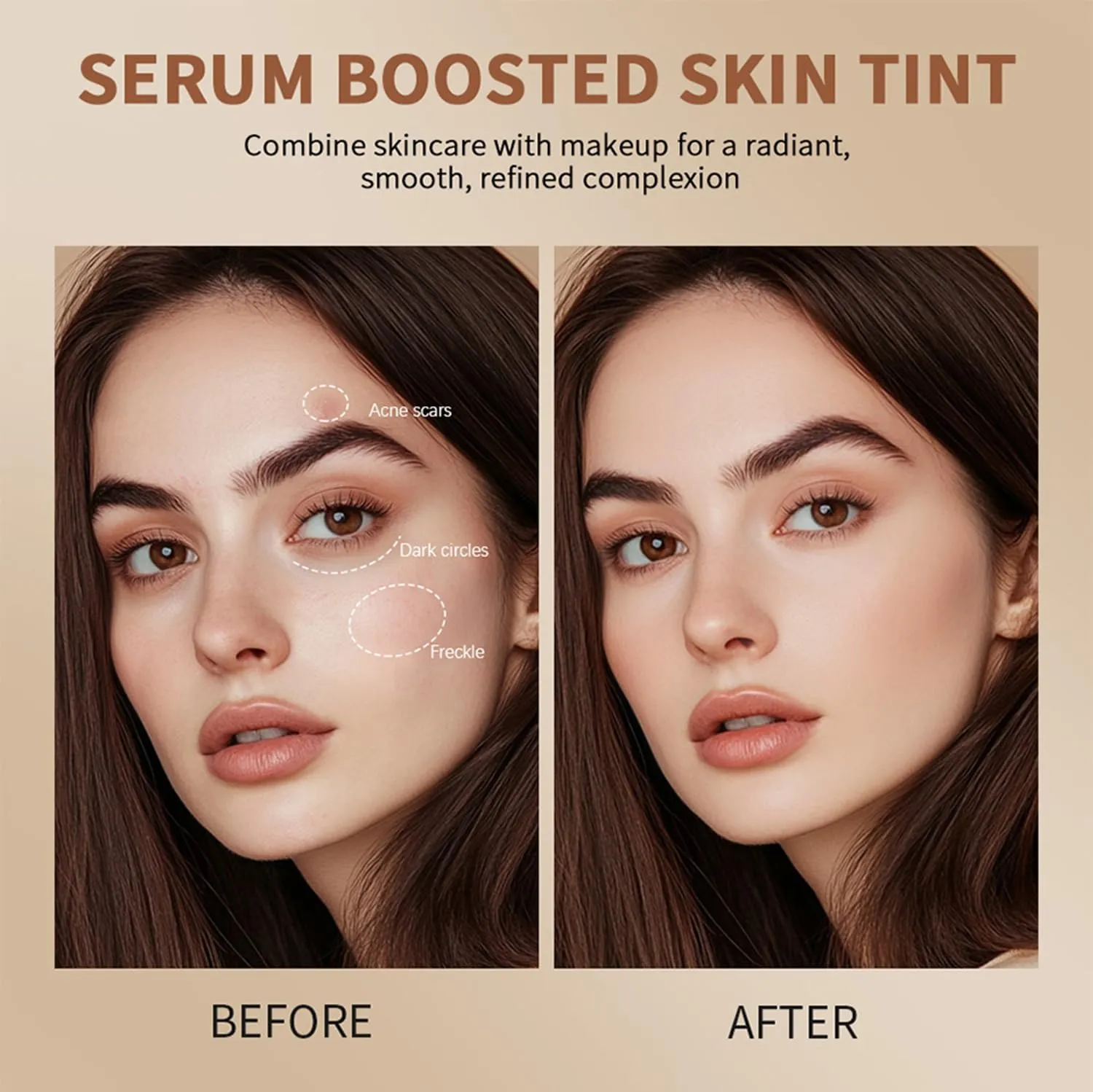 2 Pcs Foundation Stick Beauty Balm Serum Boosted Skin Tint Solid Tinted Moisturizing Serum Contour Stick Foundation for Women Natural Finish Makeup (#03, 0.63 OZ)