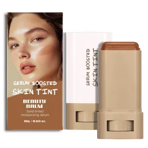 2 Pcs Foundation Stick Beauty Balm Serum Boosted Skin Tint Solid Tinted Moisturizing Serum Contour Stick Foundation for Women Natural Finish Makeup (#03, 0.63 OZ)