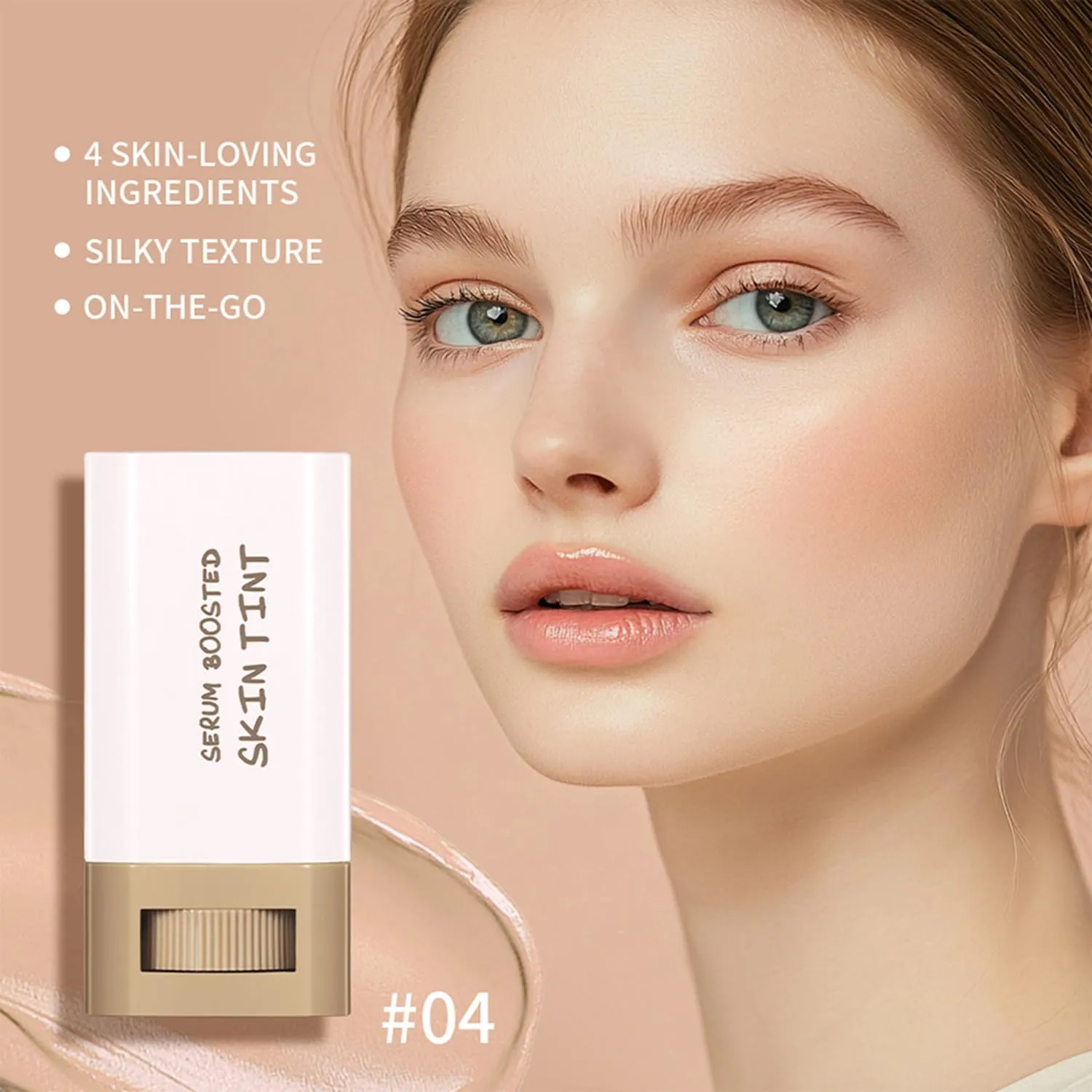 2 Pcs Foundation Stick Beauty Balm Serum Boosted Skin Tint Solid Tinted Moisturizing Serum Contour Stick Foundation for Women Natural Finish Makeup (#06, 0.63 OZ)