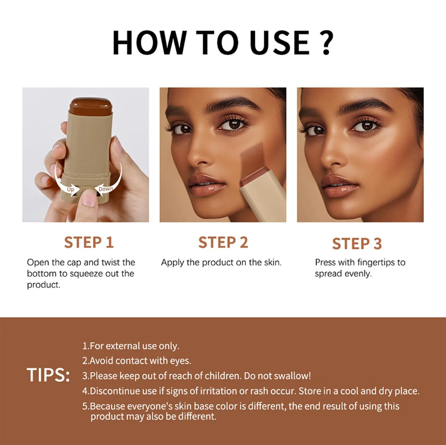 2 Pcs Foundation Stick Beauty Balm Serum Boosted Skin Tint Solid Tinted Moisturizing Serum Contour Stick Foundation for Women Natural Finish Makeup (#06, 0.63 OZ)