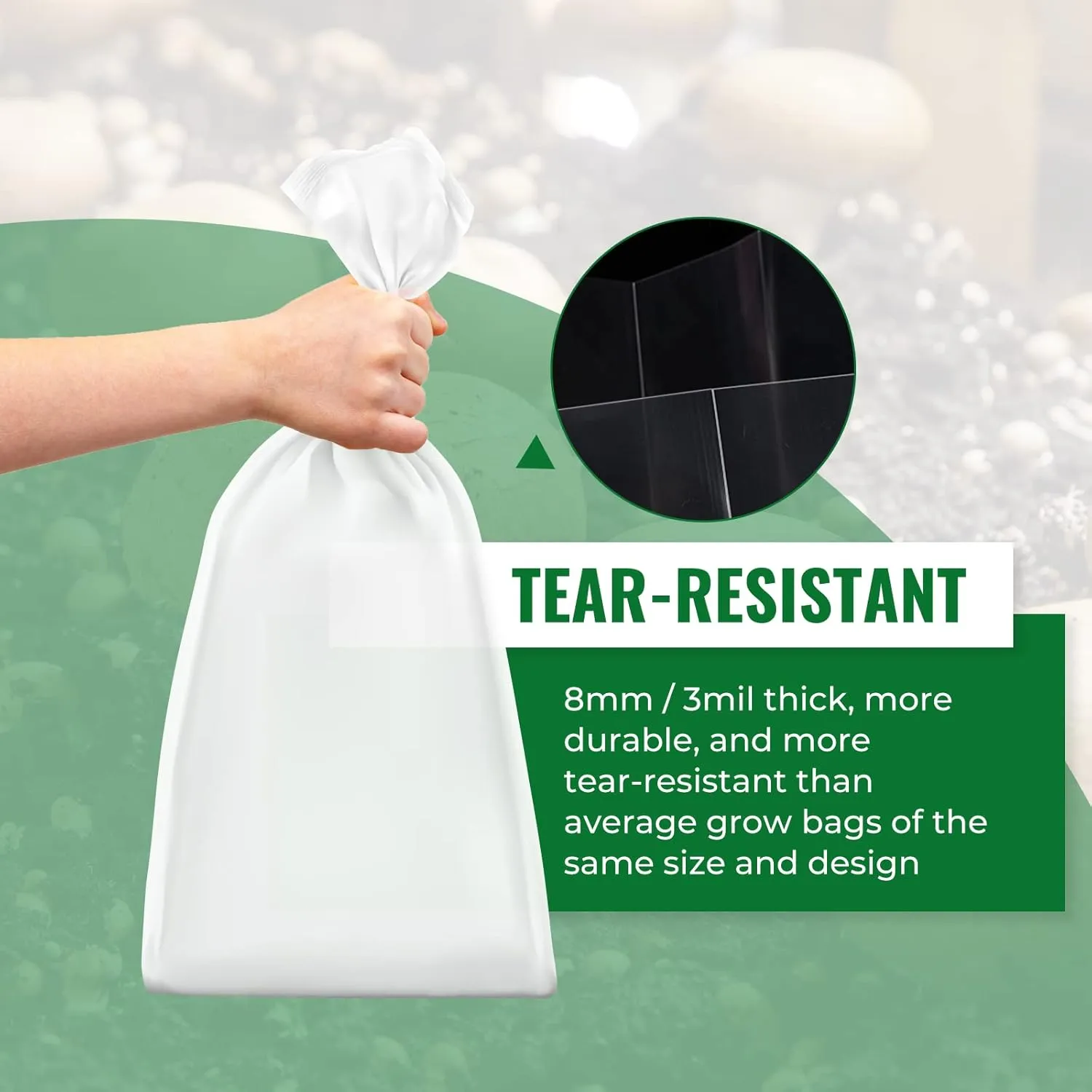 20 Packs 6 Mil Mushroom Grow Bags with Self Healing Injection Port, Thick Spawn Bags 5.5" X 9.8" X 25.6" with 0.2 Micron Filter Breathable Autoclavable Durable Tear-Resistant