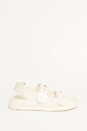 2022 White Rubber Double Buckle Isla Preowned Sandals