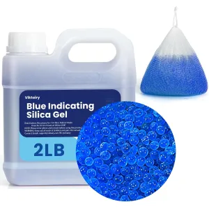 2LBS Desiccant Beads, Premium Blue Indicating Reusable Silica Gel Beads Bulk, Industry Standard 3-5 mm Desiccant Dehumidifier for 3D Filament, Electronic Devices, Camera, Documents, Safe (5PCS Bags)