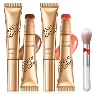 2PC Summaryas Contour Wand & Blush Wand Duo - Blush, 2 in 1 Waterproof Liquid Contour & Blush Wand with Applicator and Brush for Women and Girls