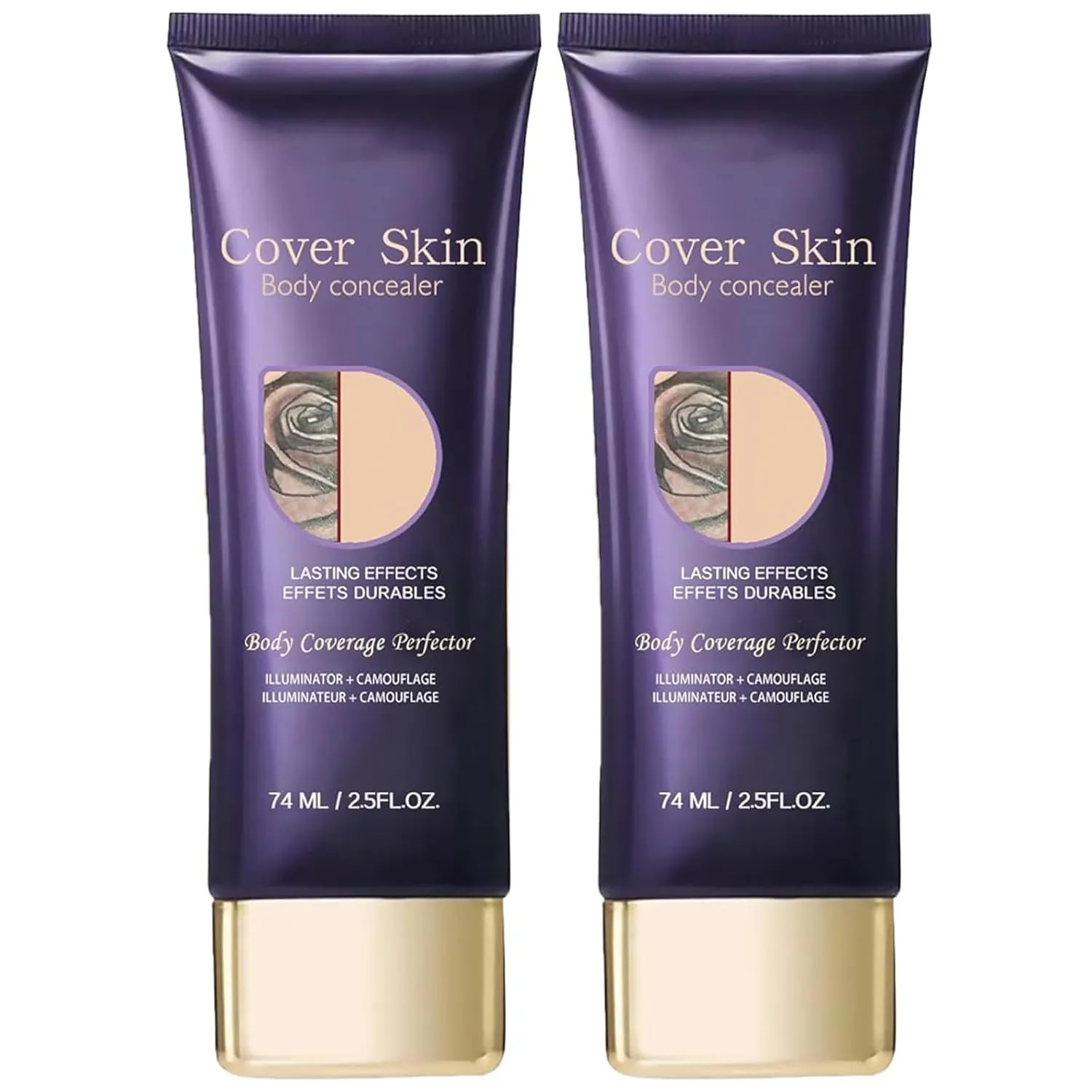 2Pcs Body Makeup Coverage Set, All Over Complexion Perfector, Waterproof Complexion Perfector, Long-Lasting Transfer-Resistant Cream, Cream Body Makeup
