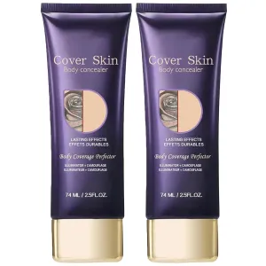 2Pcs Body Makeup Coverage Set, All Over Complexion Perfector, Waterproof Complexion Perfector, Long-Lasting Transfer-Resistant Cream, Cream Body Makeup