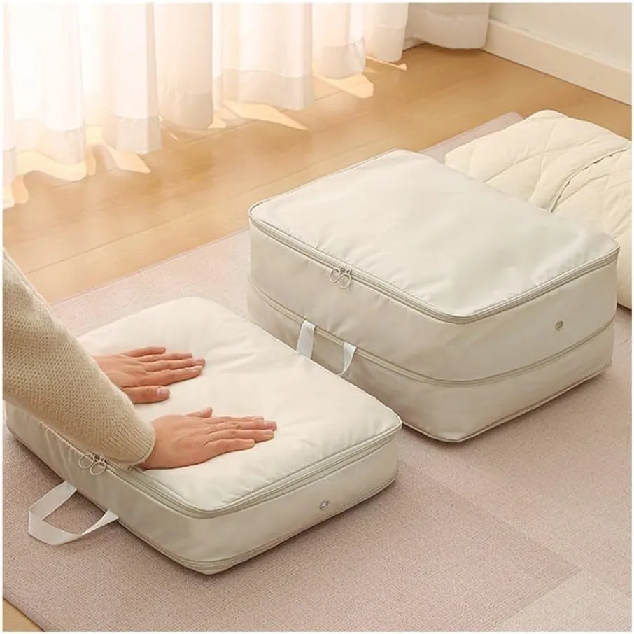 2PCS Large Capacity Portable Travel Storage Bag Clothes Quilt Storage Compression Bag Waterproof Down Jacket Clothes Organiser(Pink,40x30x18cm)
