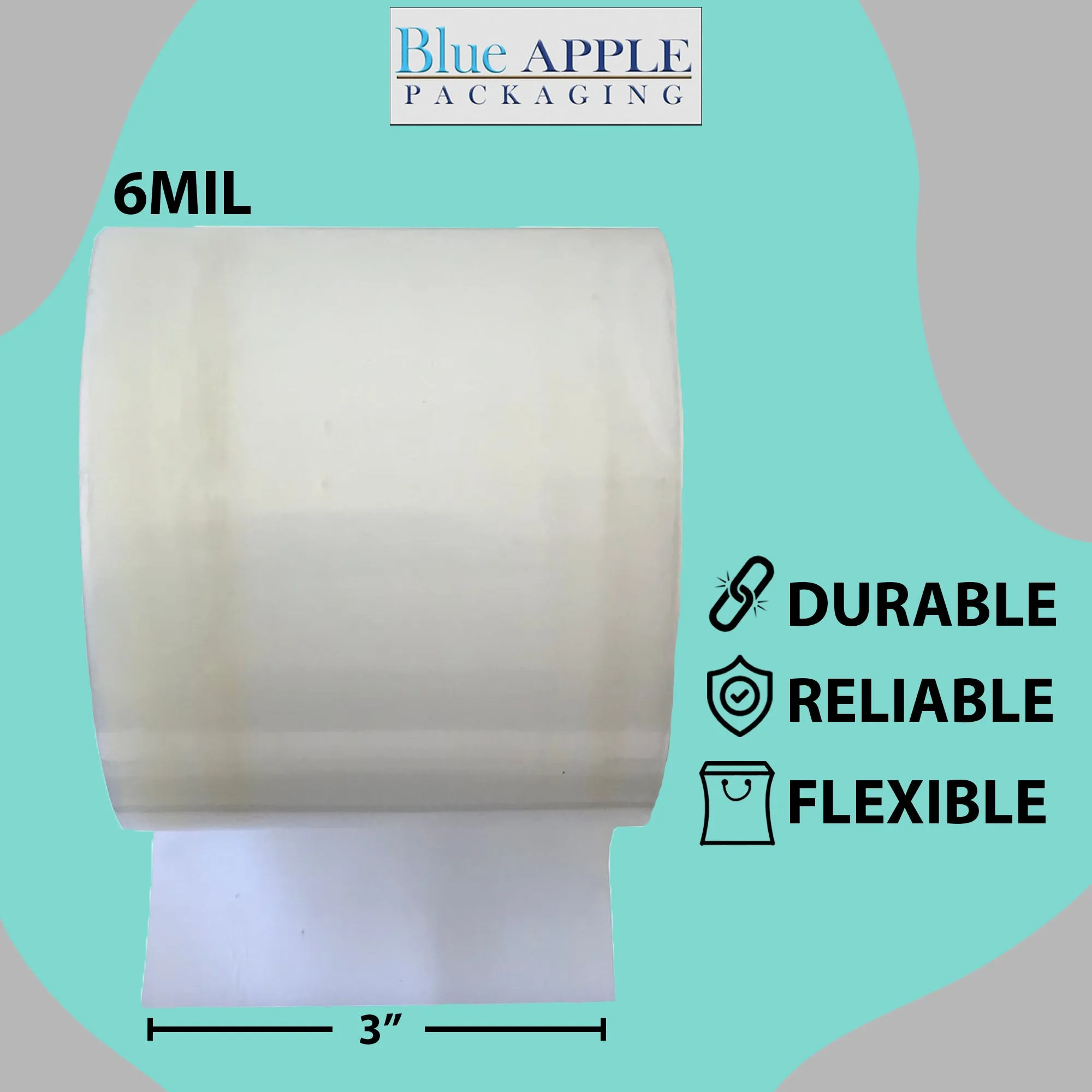 3 inch x 725ft Poly Tubing Roll 6 Mil LDPE Low Density