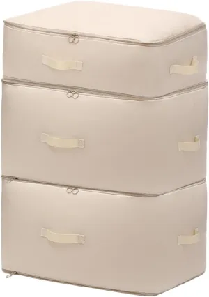 3 PCS Ultra Space Saving Self Compression Organizer, 2025 NEW Comforter Storage Bags, Heavy Duty Moving Bags, Washable Compression Bags for Storage Comforter Blanket, Clothes,Closet, Bedding