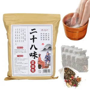 30 Pcak Foot Soak Bag, 28 Herbs Foot Bath Bag, All-Season Herbal Foot Bath Bags, Chinese Herb Foot Soak for Dry Cracked Feet & Foot Pain Relief & Muscle Relaxation