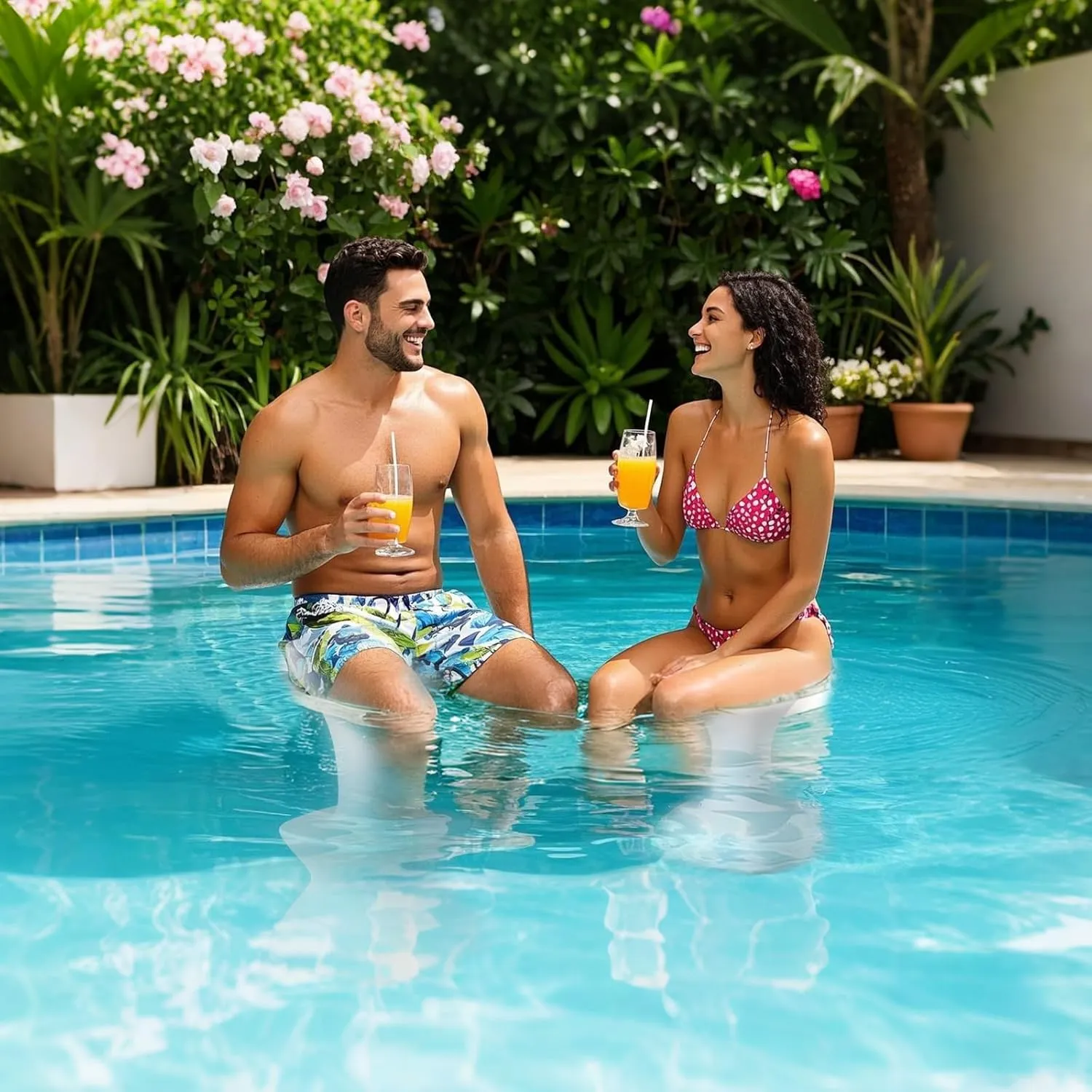 30" Pool stools for Underwater,Pre-Weighted Pool Stools with Adjustable Feet,Bar Seating Non-Float Design,Vinyl-Safe Pool Chairs for Inground Pools,Patio,Outdoor Poolside(1PC)