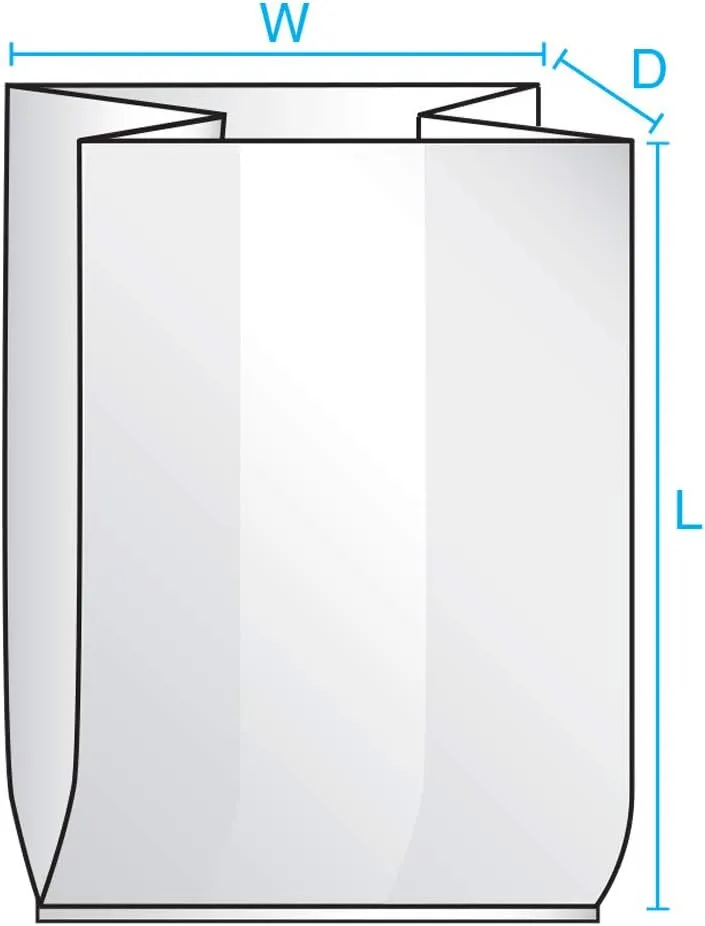3.5" x 2.25" x 9.75" x 1.5 mil Clear Plastic Side-Gusseted Polypropylene Bags (Case of 1,000)