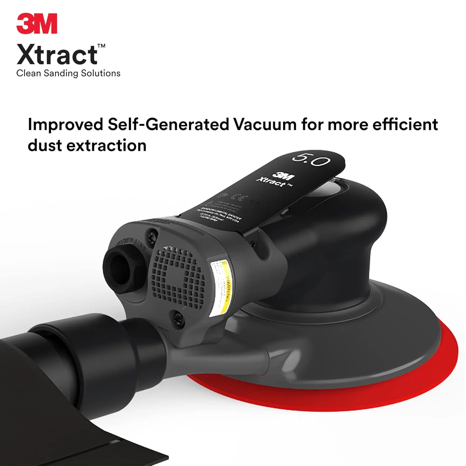 3M Random Orbital Sander, Xtract Pneumatic 88960, 6 in, Self-Generated Vacuum, 3/8 in Orbit, Ergonomic and Lightweight ROS, 209W Motor, Dust Extraction