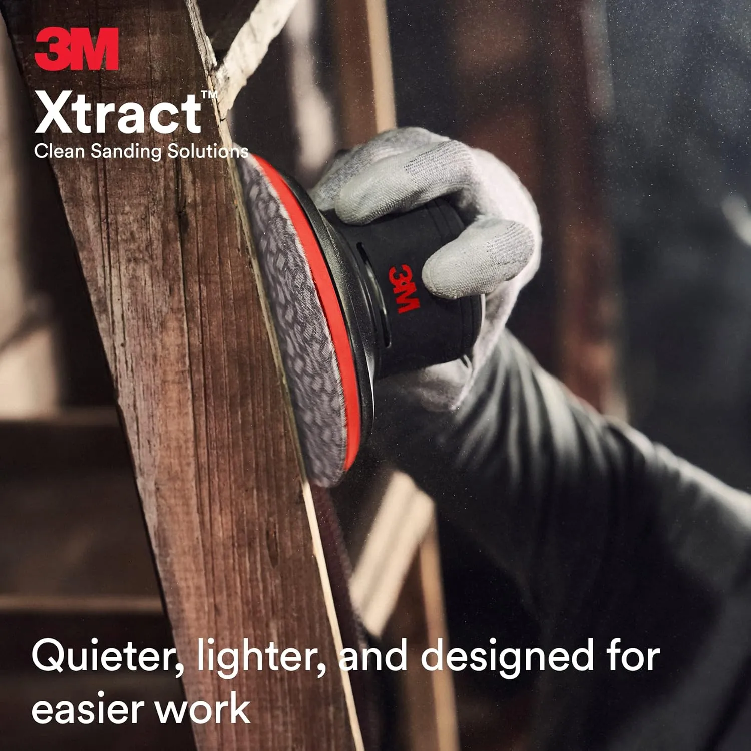 3M Random Orbital Sander, Xtract Pneumatic 88960, 6 in, Self-Generated Vacuum, 3/8 in Orbit, Ergonomic and Lightweight ROS, 209W Motor, Dust Extraction