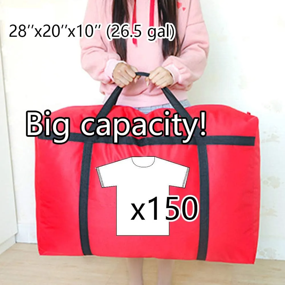 3pcs Extra Large 26.5 gal Storage Bags with Strong Handle, Travel Duffel Clothes Bags for Moving, Blue Black Yellow