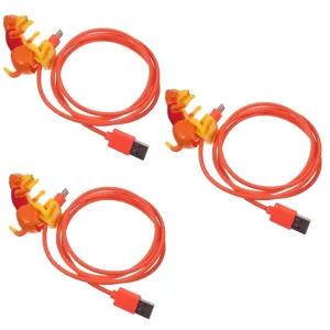 3pcs Funny Dog Charging Cable Creative Mobile Phone Charger for Home Use Lightweight and Compact Data Cable Connection for Travel and Daily Charging