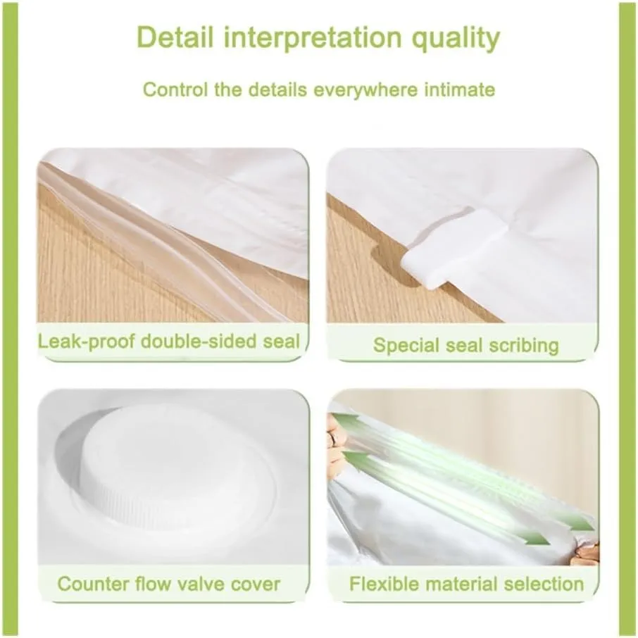 3Pcs Vacuum Storage Bag Pumping Cotton Quilt Compression Bag Packing Finishing Vacuum Bag Thickening Your Clothes Storage Bag(E,40-60cm)