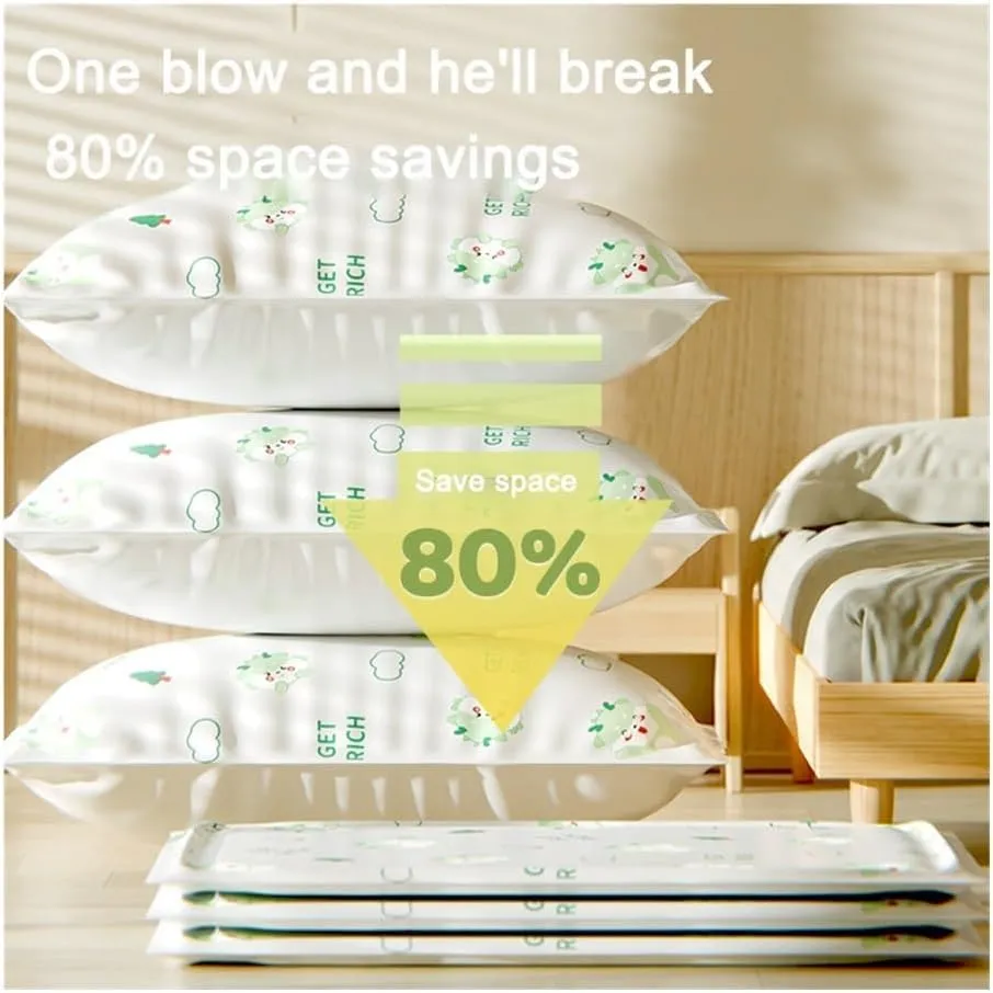 3Pcs Vacuum Storage Bag Pumping Cotton Quilt Compression Bag Packing Finishing Vacuum Bag Thickening Your Clothes Storage Bag(E,40-60cm)