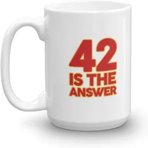 42 IS THE ANSWER Dont Panic Hitchhikers Guide to the Galaxy Mug (15oz)