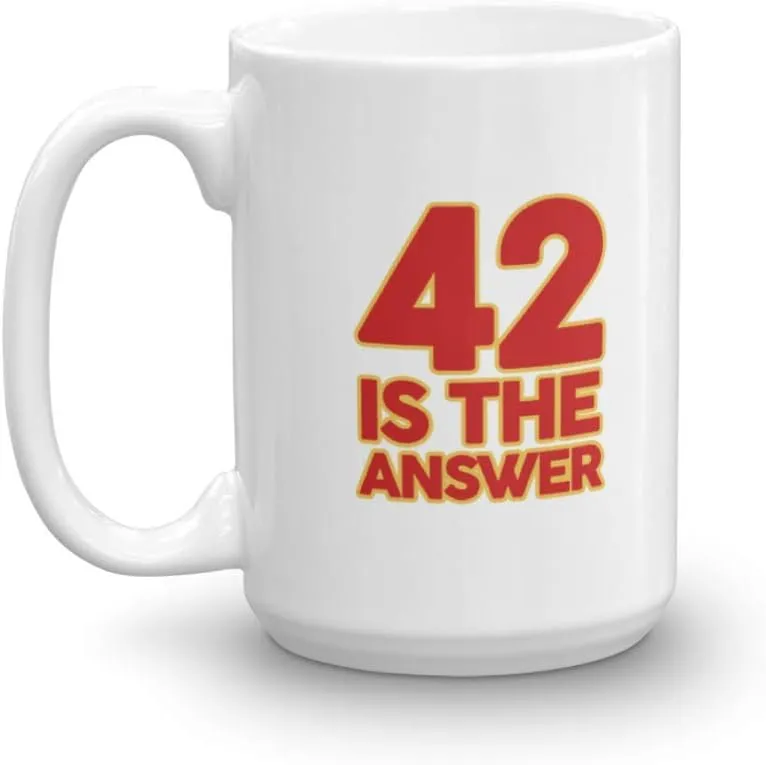42 IS THE ANSWER Dont Panic Hitchhikers Guide to the Galaxy Mug (15oz)