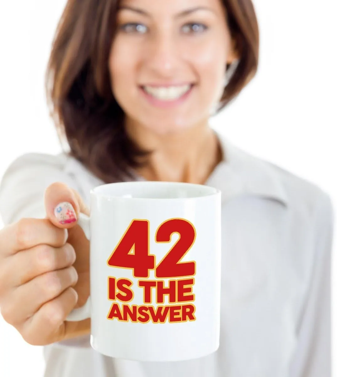 42 IS THE ANSWER Dont Panic Hitchhikers Guide to the Galaxy Mug (15oz)