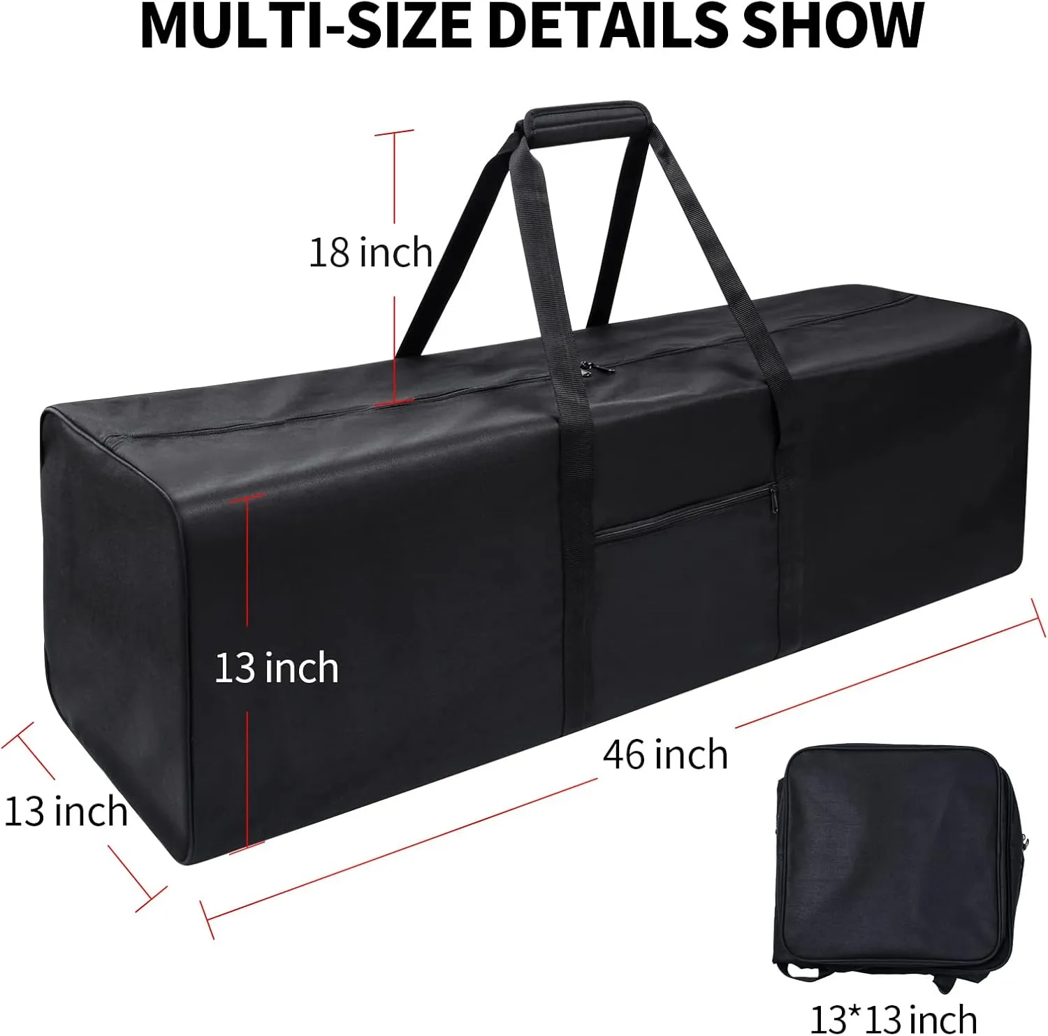 46 Inch Travel Duffle Bag Extra Large Sport Equipment Duffel Bags with 2-way Lockable Zippers