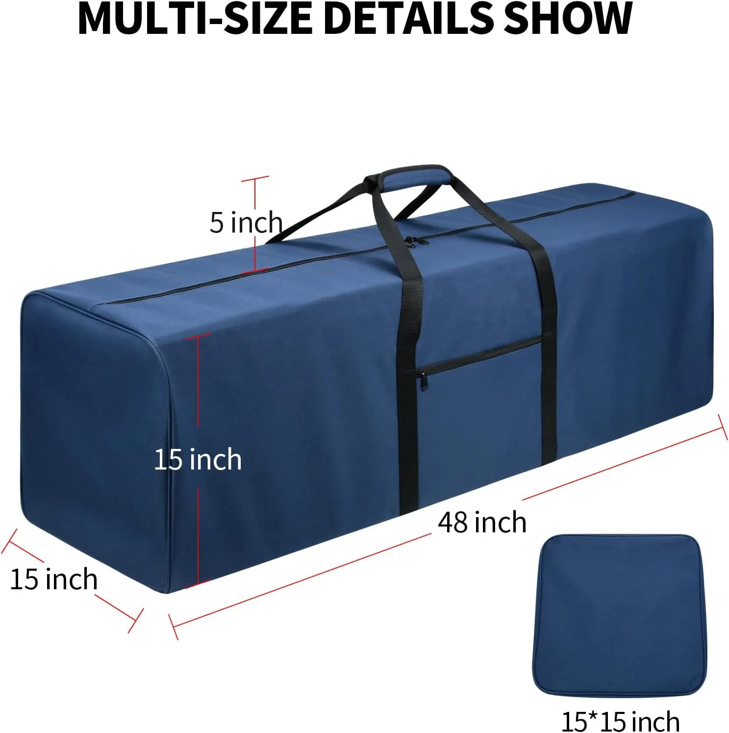 48 Inch Travel Duffle Bag Extra Large Sport Equipment Duffel Bags with 2-way Lockable Zippers (Blue)
