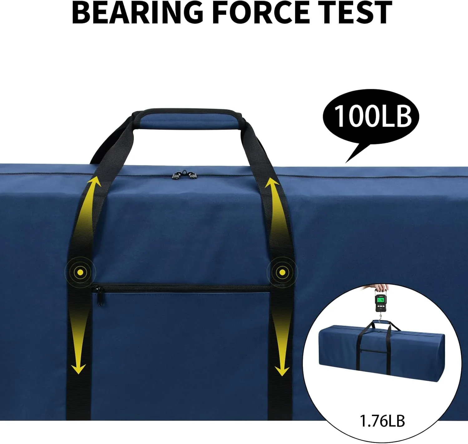 48 Inch Travel Duffle Bag Extra Large Sport Equipment Duffel Bags with 2-way Lockable Zippers (Blue)