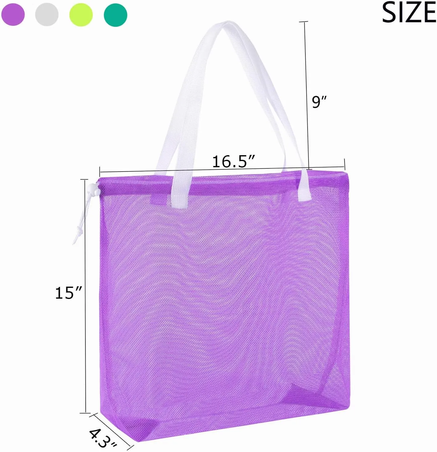 4Pieces Cute Mesh Pool Tote Bags,Mesh Beach Bags With Drawsting For Swim,Travel,Party