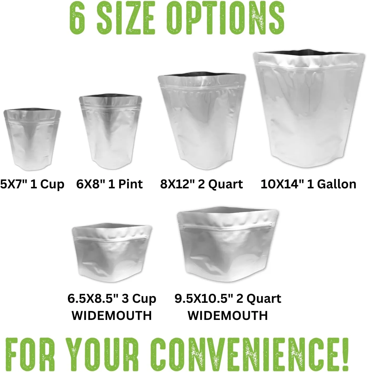 50 Mylar Bags for Food Storage, Airtight 7-Mil Thick Gusseted Zip Lock, Long Term, Reusable, Emergency Food Supply & Freeze Dryer Bags - 1 Cup 5x7 Inch
