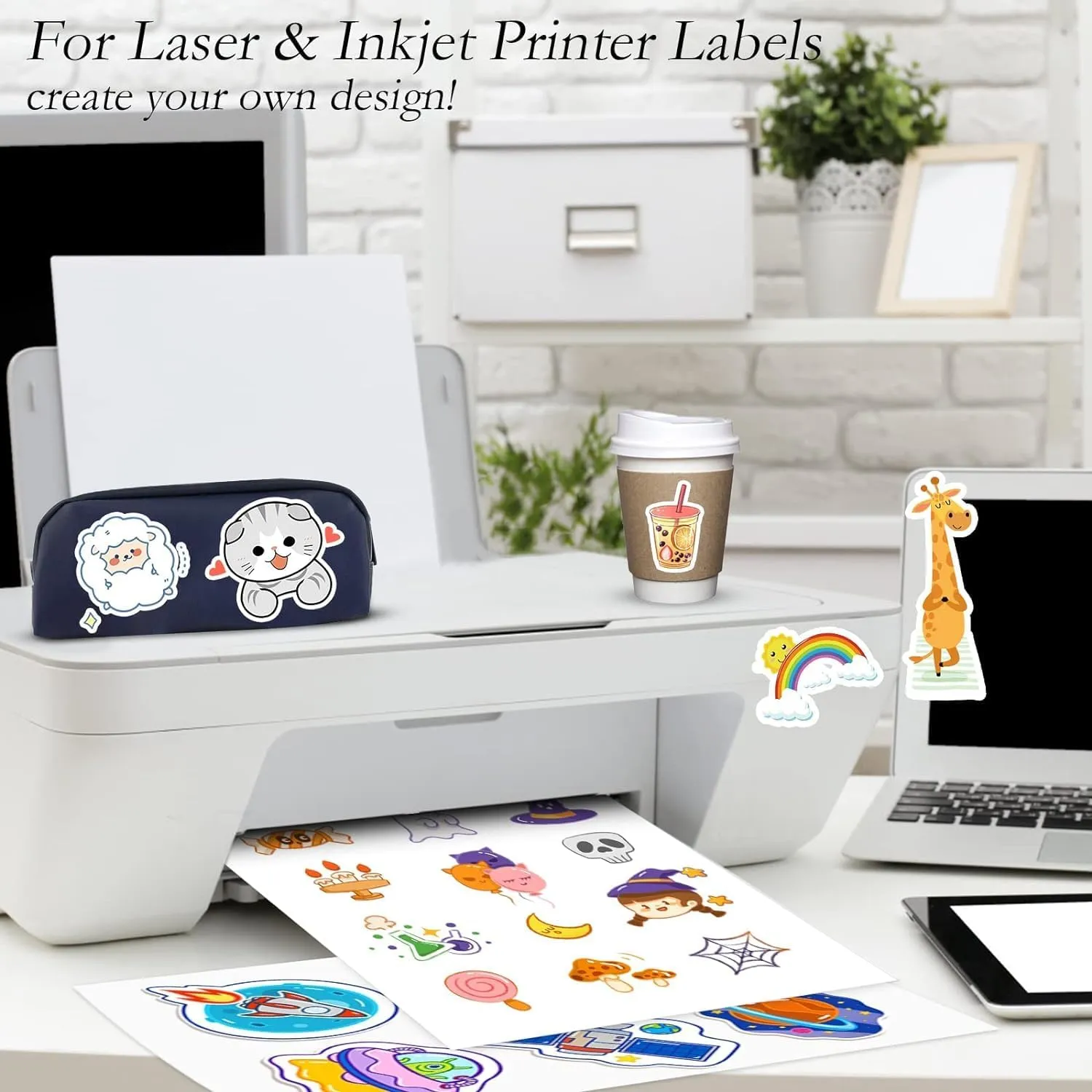 5000 Full Sheets Sticker Paper for Laser & Ink Jet Printers, 8.5" x 11" Full Sheet Address Shipping Label, 5000 Sheets 5000 Labels