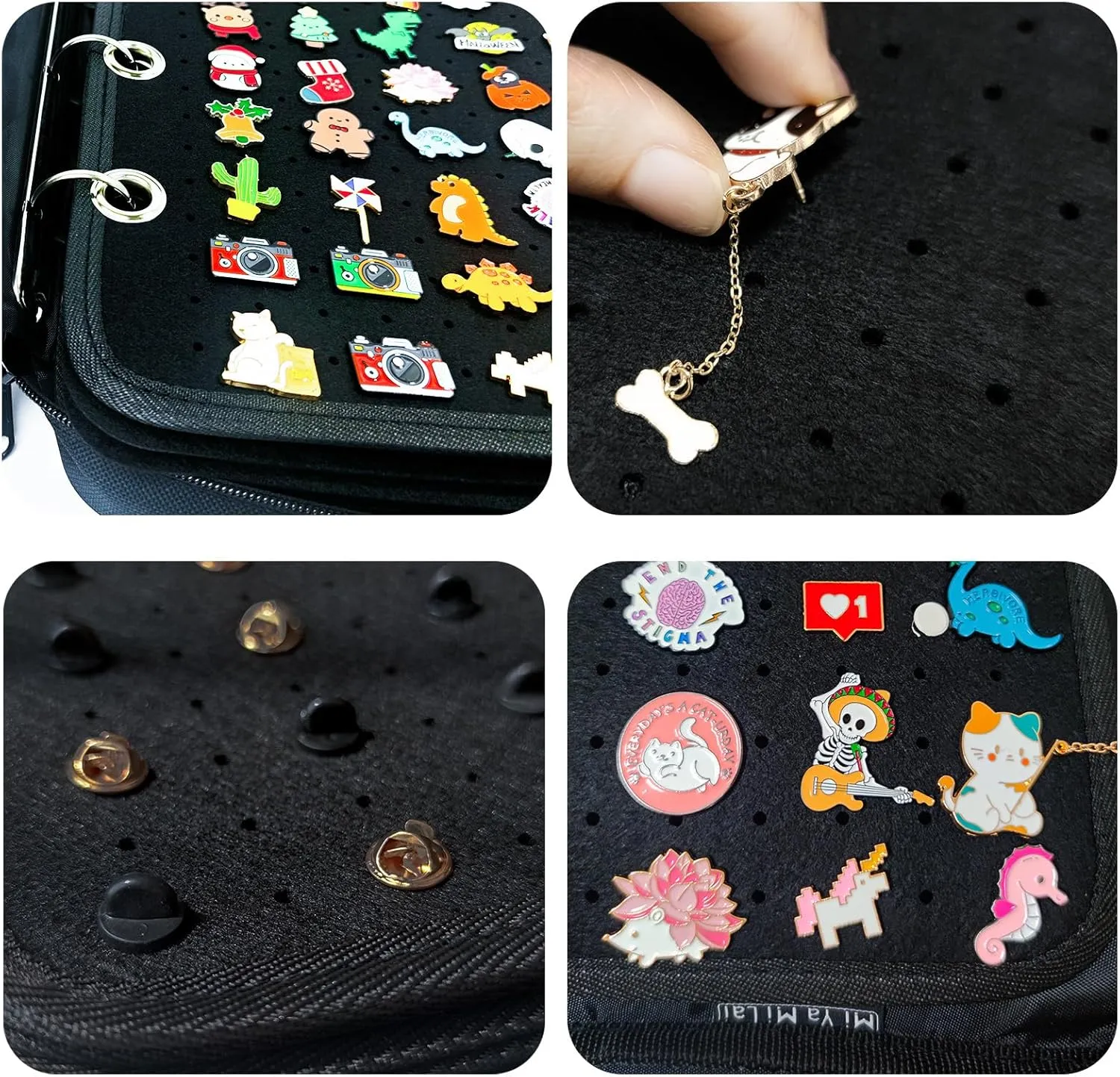 6 Pages Pin Books For Collectors, Enamel Pin Display Pages Pin Carrying Case, Travel Brooch Pins Display Bag(Not Include any Accessories)