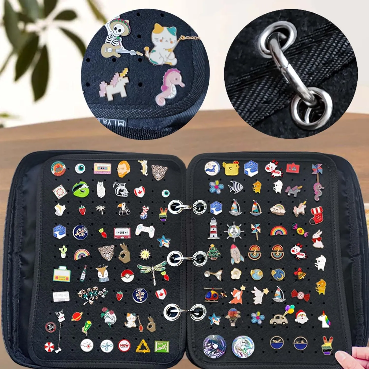 6 Pages Pin Books For Collectors, Enamel Pin Display Pages Pin Carrying Case, Travel Brooch Pins Display Bag(Not Include any Accessories)