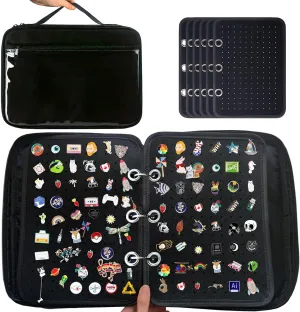 6 Pages Pin Books For Collectors, Enamel Pin Display Pages Pin Carrying Case, Travel Brooch Pins Display Bag(Not Include any Accessories)